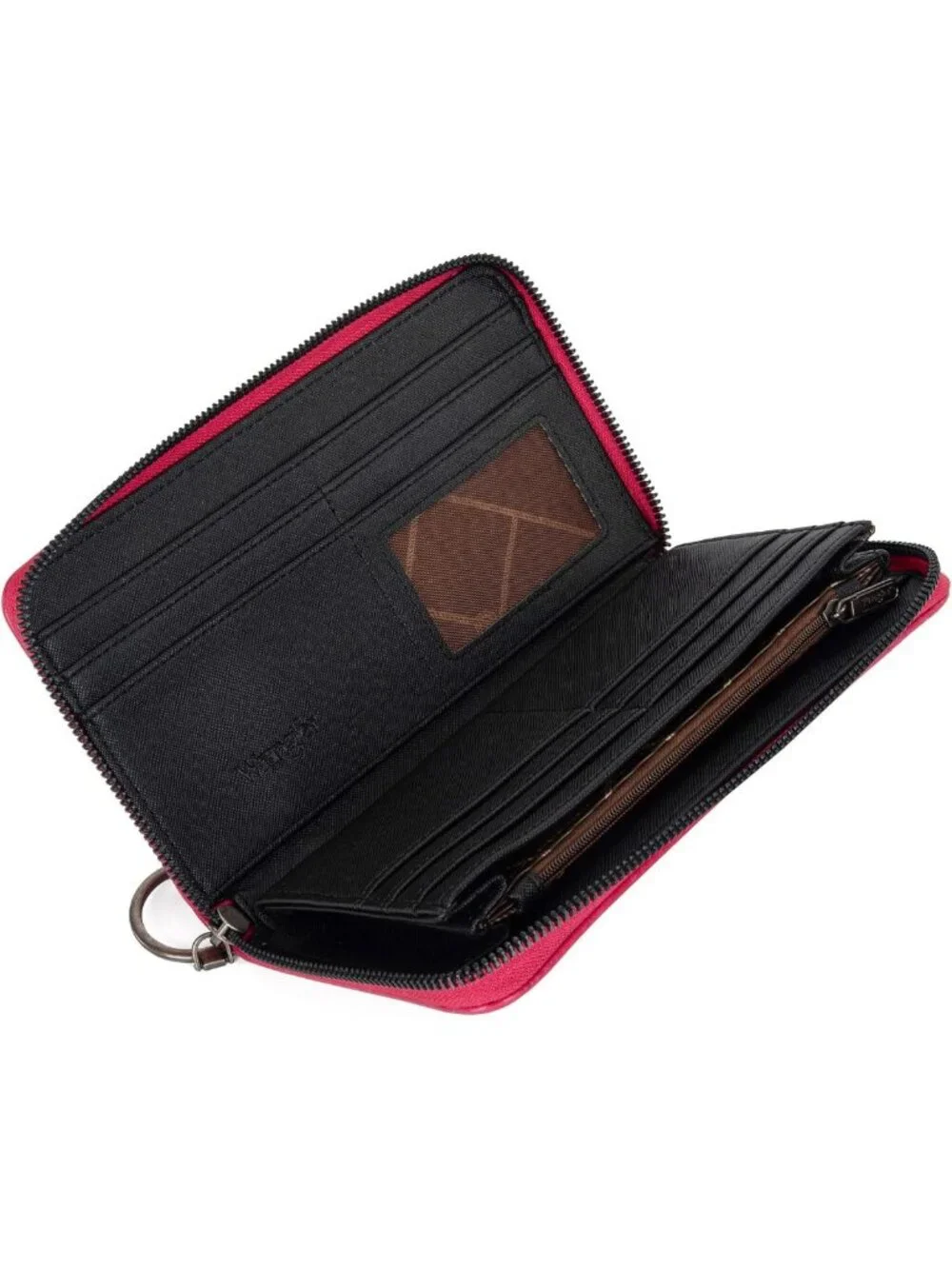 Large Capacity RFID Blocking Wristlet Wallet for Women - Pink Credit Card Holder